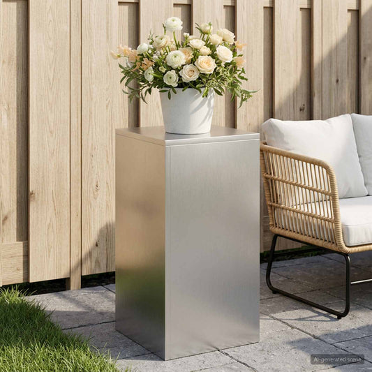 Plant Stand Silver 30 x 30 x 40 cm Steel Stainless Steel 1x (30 x 30 x 60 cm)