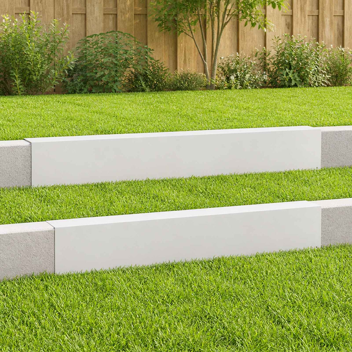 Garden Cover Profile 100 x 10 x 15 cm Steel 2 pcs White