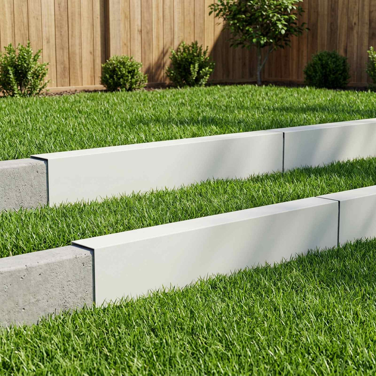 Garden Cover Profile 100 x 5 x 15 cm Steel 10 pcs White