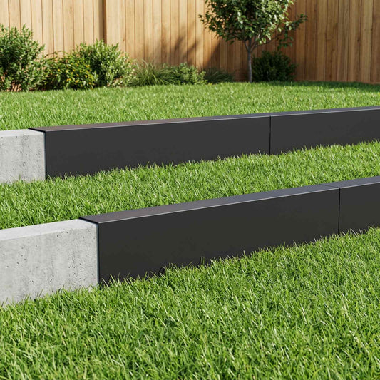 Garden Cover Profile 100 x 6 x 15 cm Steel 10 pcs Black