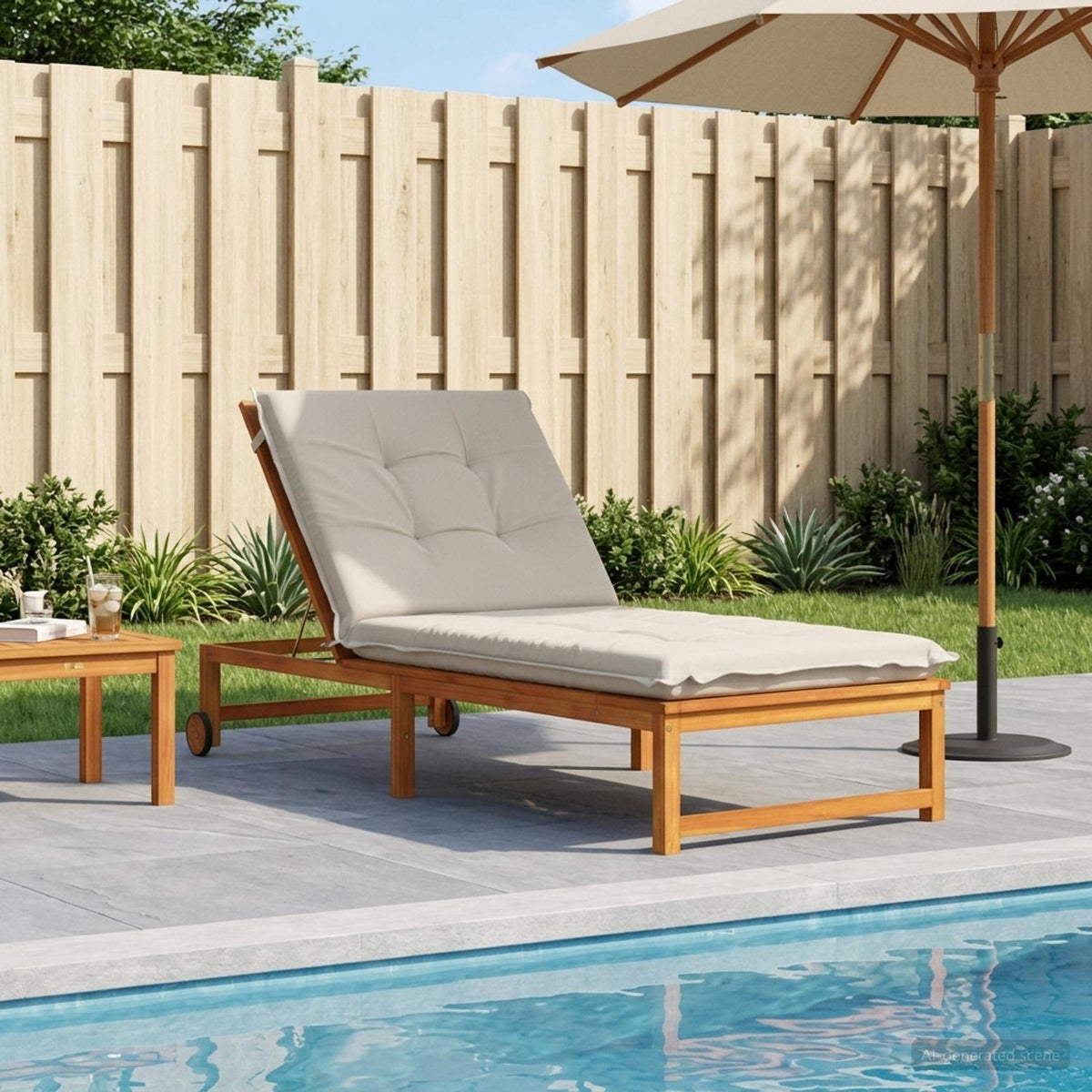 Sunlounger Cushion GEMERT Polyester Melange White