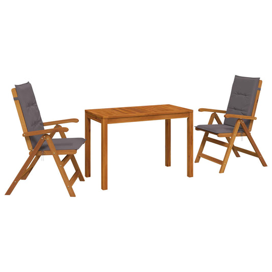 vidaXL Garden Dining Set Natural Solid Acacia Wood 2
