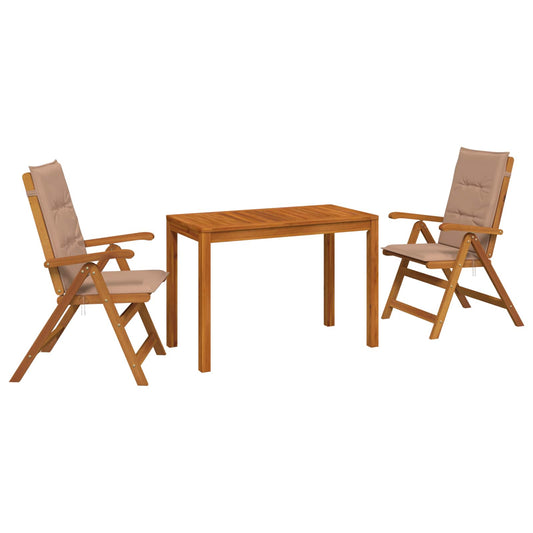 vidaXL Garden Dining Set Natural Solid Acacia Wood 2