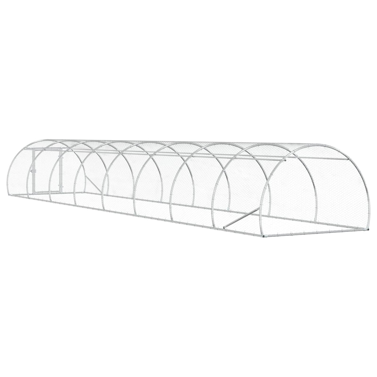 vidaXL Chicken Coop Silver 800 x 150 x 100 cm Galvanised Steel 6