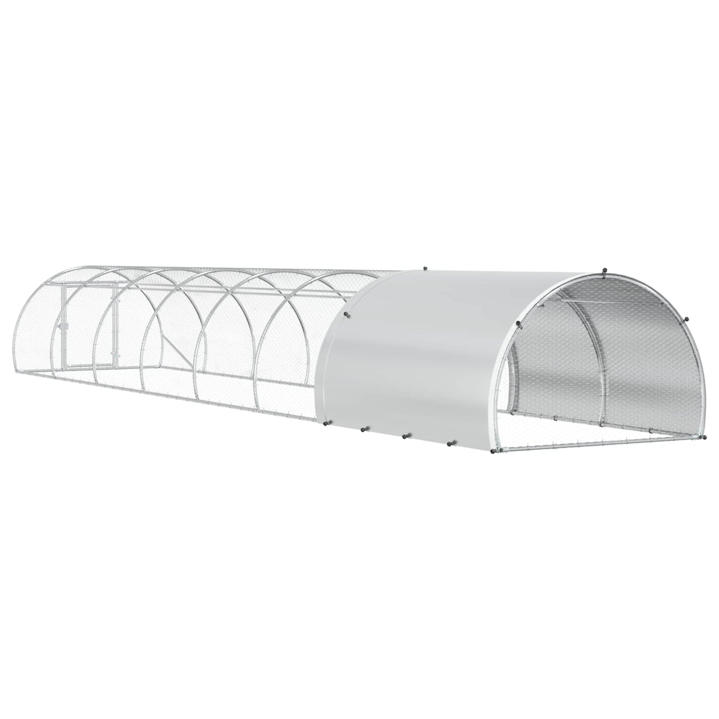 vidaXL Chicken Coop Silver 800 x 150 x 100 cm Galvanised Steel 6