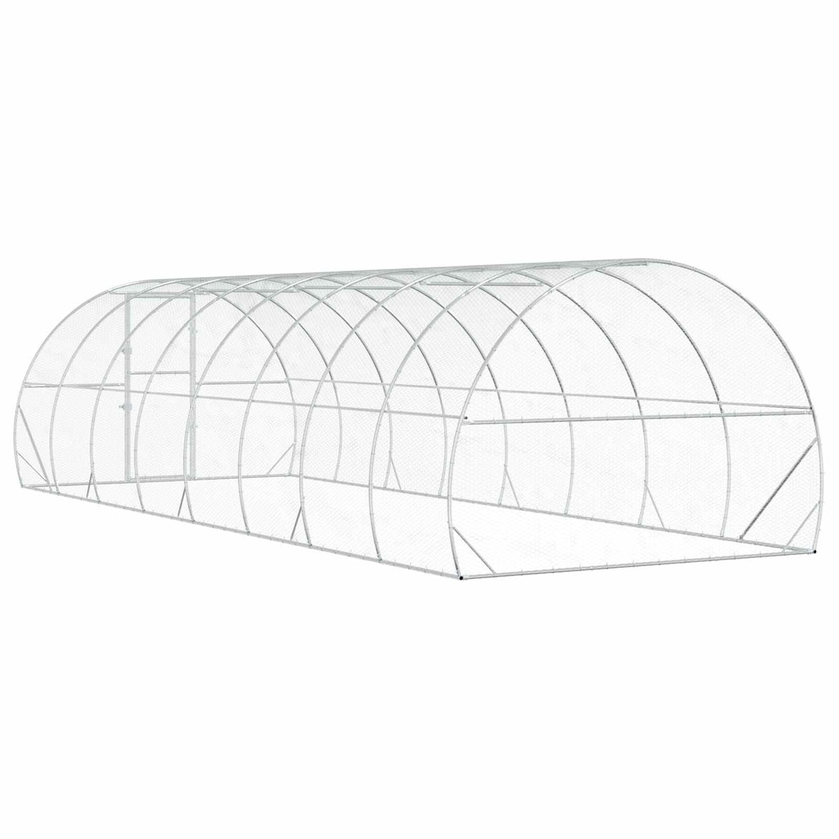 vidaXL Chicken Coop Silver 800 x 300 x 200 cm Galvanised Steel 6