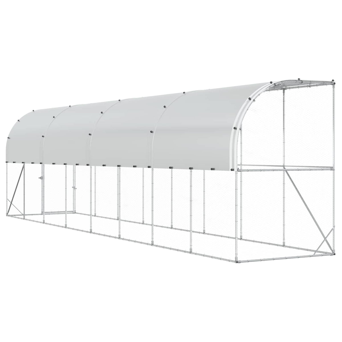 vidaXL Against Wall Chicken Coop Silver 800 x 100 x 215 cm 6