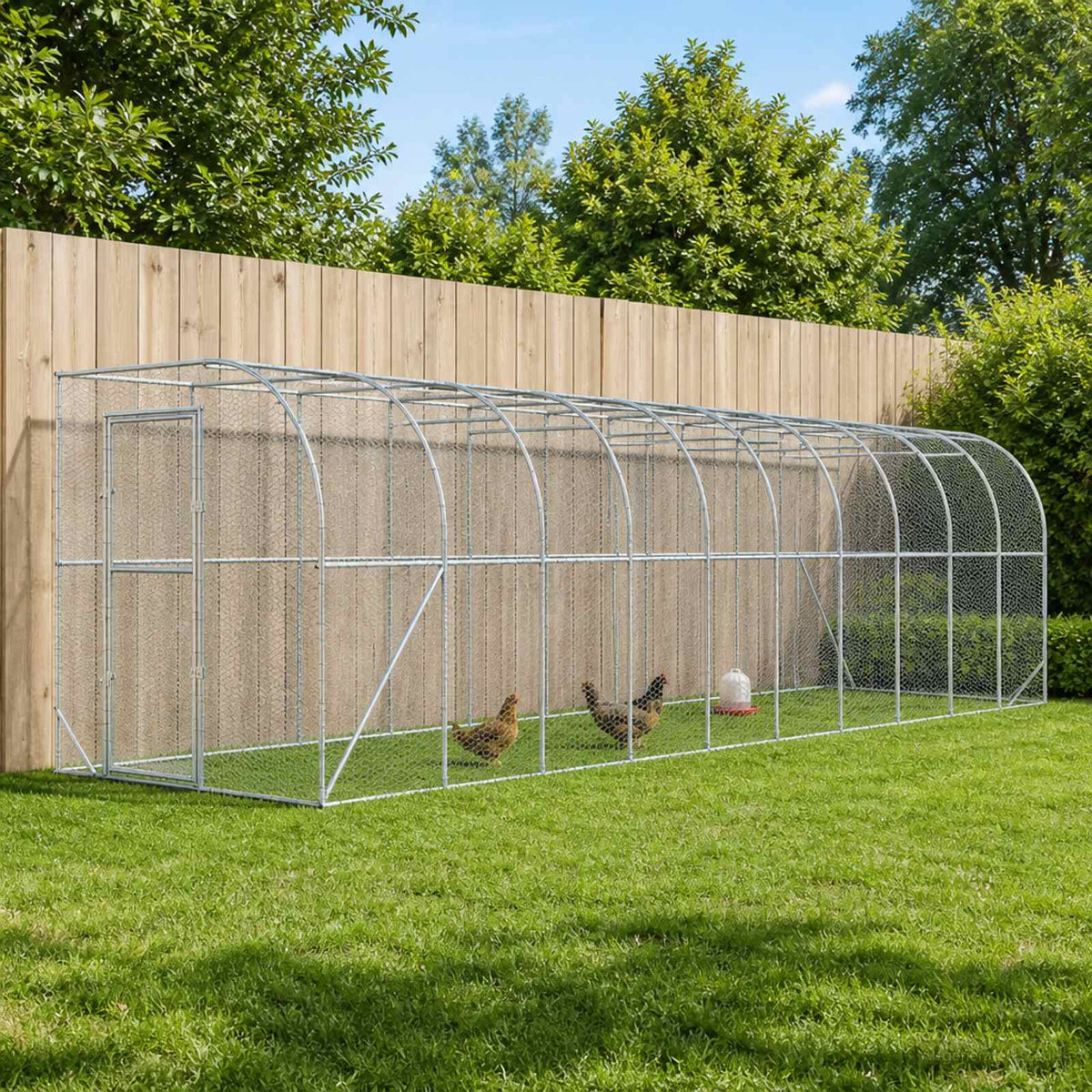vidaXL Against Wall Chicken Coop Silver without Roof