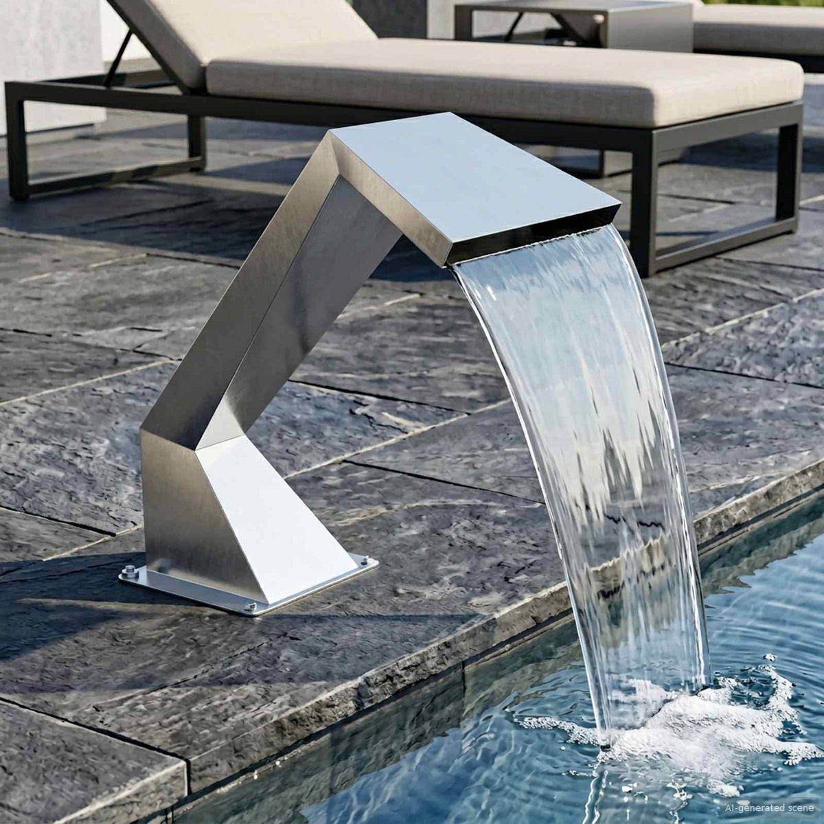 vidaXL Pool Fountain Stainless Steel Silver Depth 30 cm