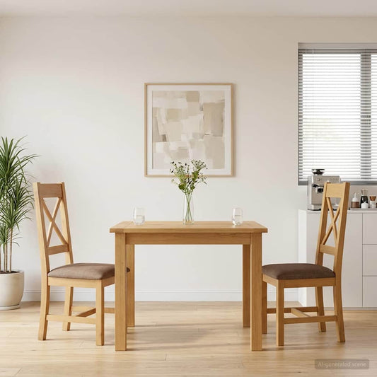 Dining Chair TIEL 2 pcs Solid Oak Wood 45 x 54 x 105 cm Grey