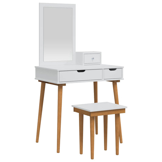 vidaXL Dressing Table Set FAUSKE 4 pcs White 76 x 50 x 143 cm 2