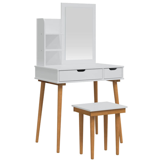 vidaXL Dressing Table Set FAUSKE 4 pcs White 76 x 50 x 143 cm 2