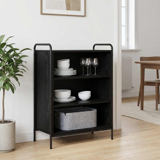 Sideboard 73 x 33 x 81 cm Engineered Wood with 2 Shelves Black oak