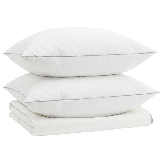 vidaXL 90% Goose Down Duvet Set FULDA 3 pcs 240 x 260 cm Summer White 2