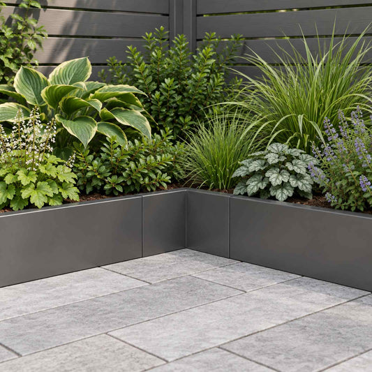 Retaining Wall Steel Corner Black