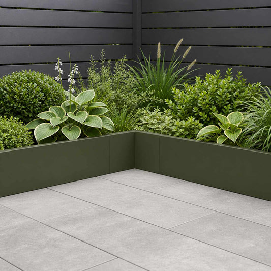 Retaining Wall Steel Corner Olive green