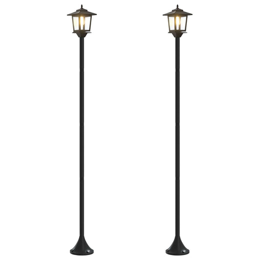 Solar Lamp Post with Planter Black 32 x 32 x 158 cm Lantern set