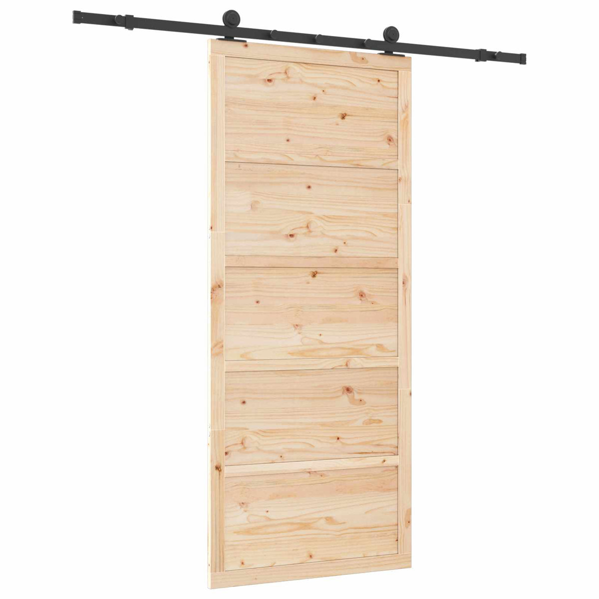 vidaXL Sliding Door 100 x 208 cm Solid Pine Wood Natural 6