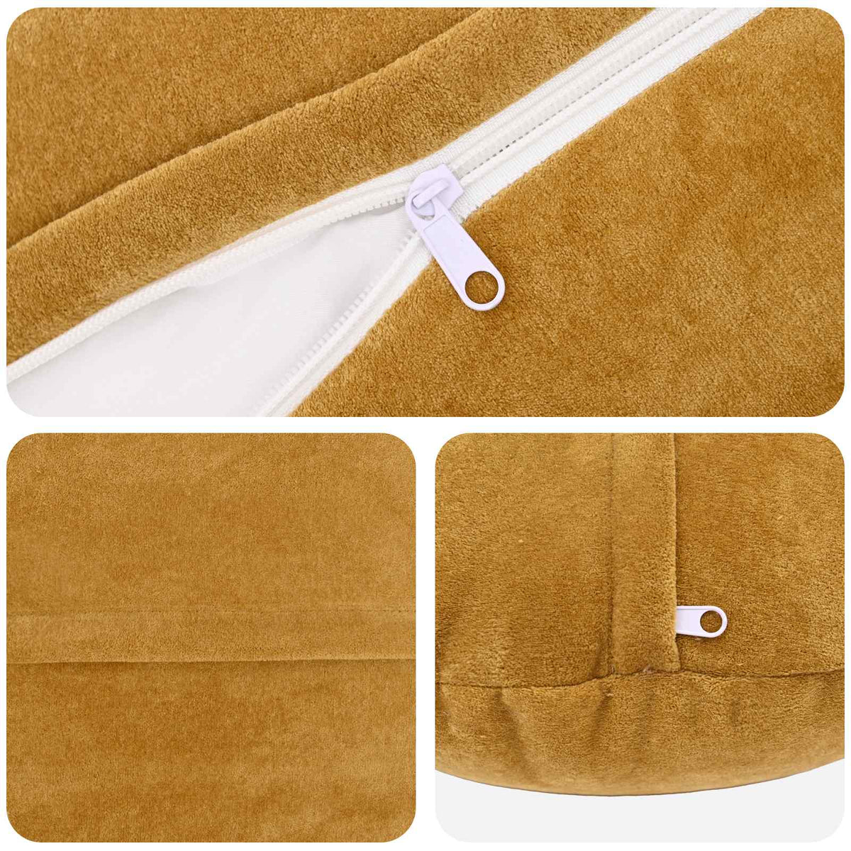 vidaXL Throw Pillow 2 pcs HEERLEN Yellow Dia. 60 cm Microfiber Fleece 4