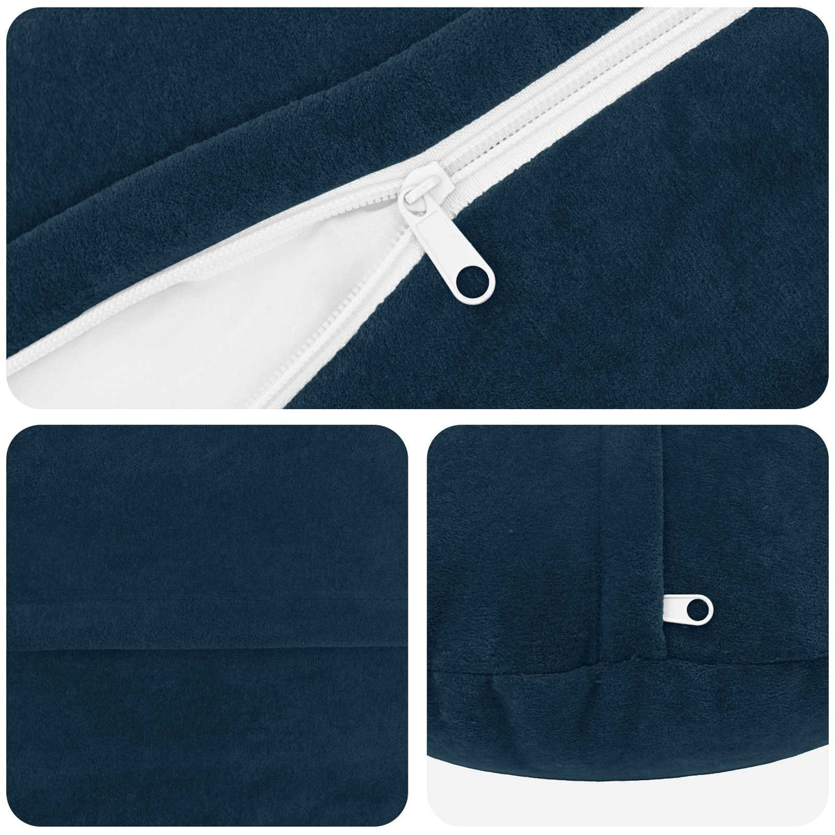 vidaXL Throw Pillow 2 pcs HEERLEN Blue Dia. 60 cm Microfiber Fleece 4