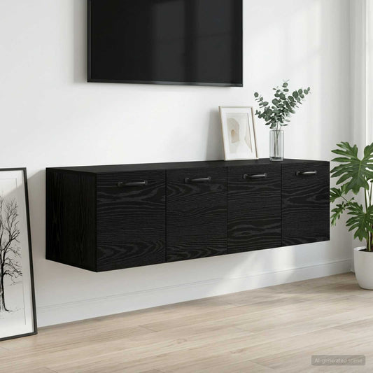 Wall Cabinets 2 pcs 60x36.5x35 cm Engineered Wood Black oak 60 cm