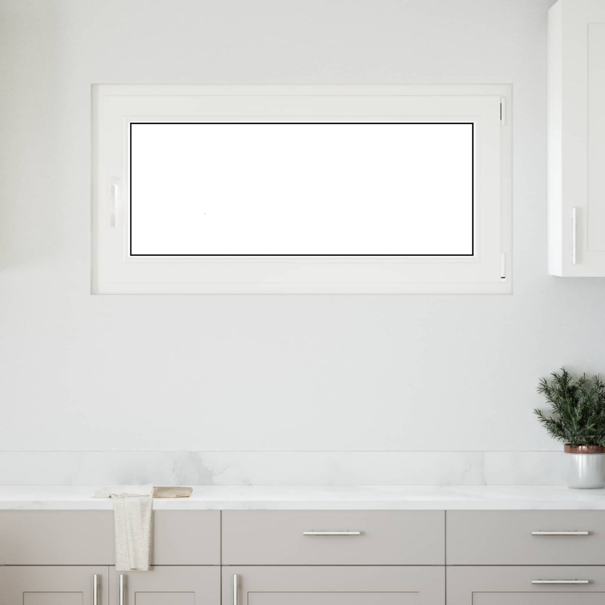 Basement Window Internal Colour RISOR 50 x 50 cm Tilting and Turn Right White Three-layer 120 cm 60 cm