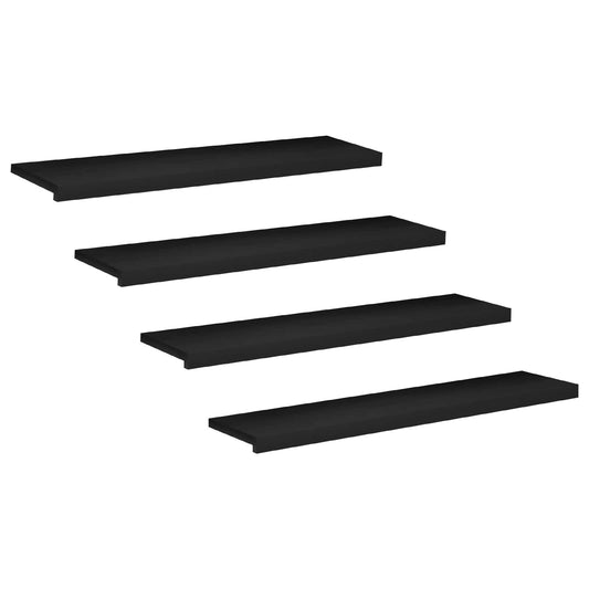 Stair Treads Solid Beech Wood Depth 30 cm 4 Black 110 cm