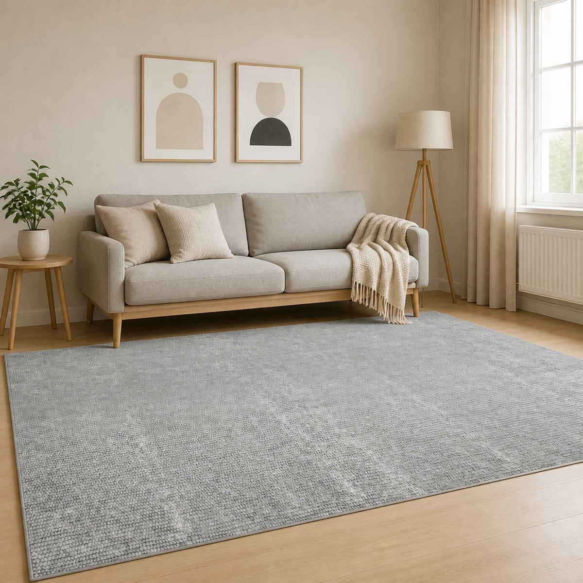 Rug 100% Polyester 3 mm Washable Grey 50 x 100 cm – 160 x 230 cm 120 x 180 cm