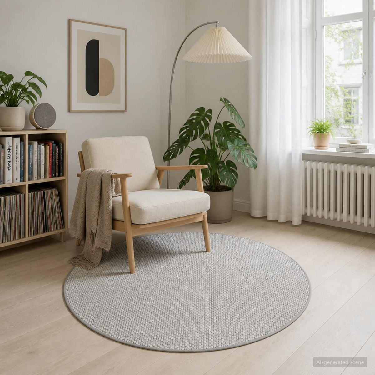 vidaXL Rug 100% Polyester 3 mm Washable Grey