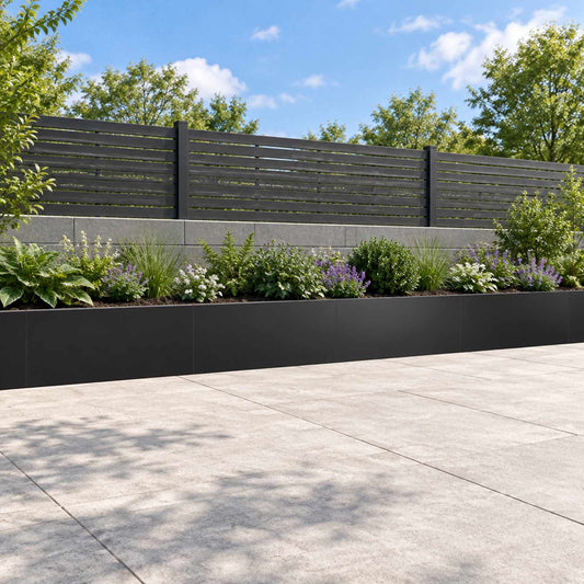 Retaining Wall 100 x 12 x 30 cm Steel 4 pcs Black