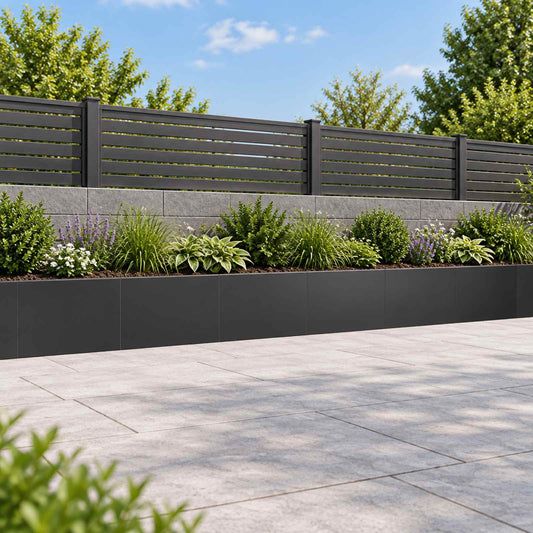 Retaining Wall 60 x 12 x 40 cm Steel 6 pcs Black