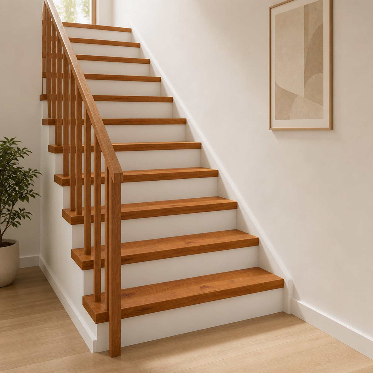vidaXL Stair Tread Solid Oak Wood Depth 30 cm 12 pcs Brown