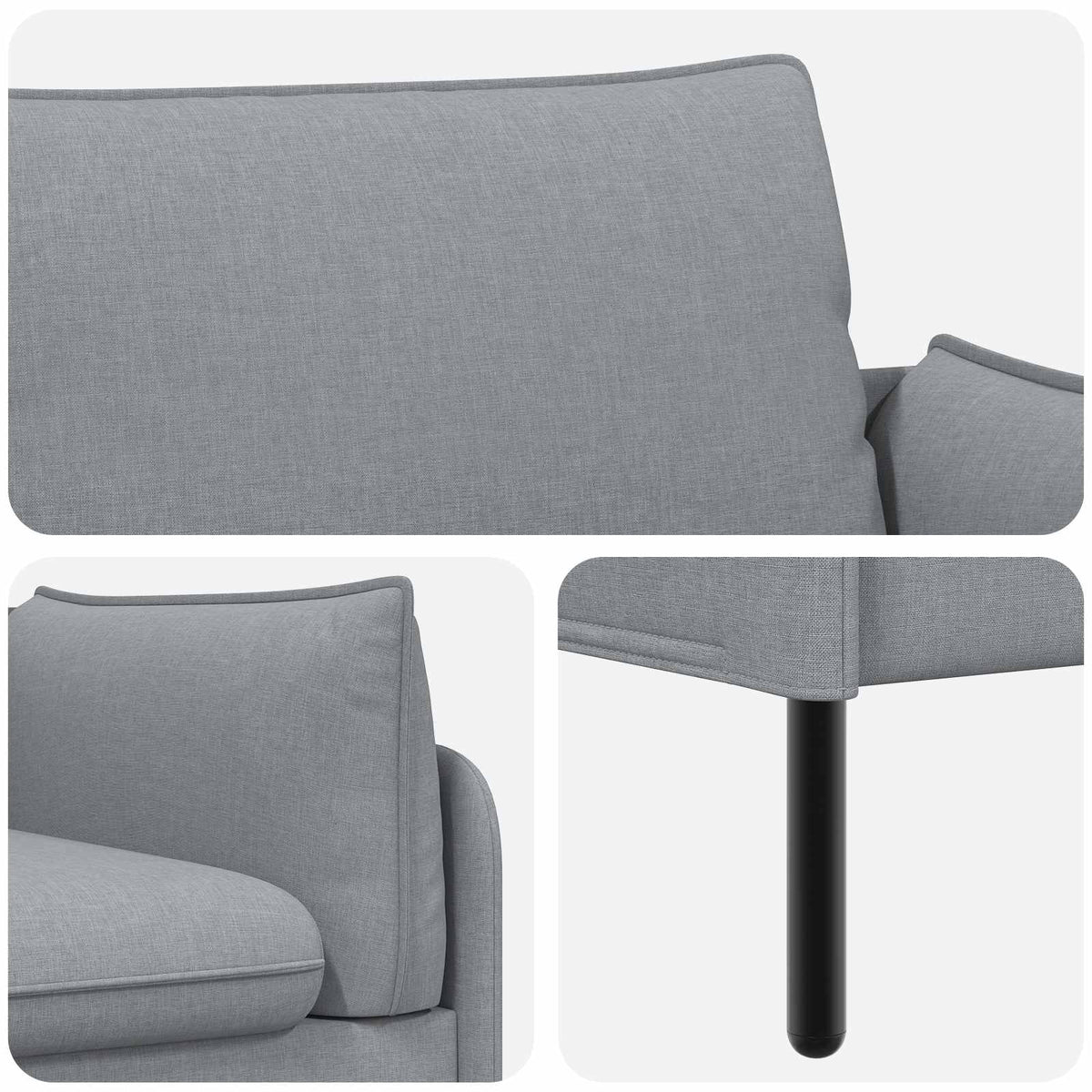 vidaXL 2-Seater Sofa Light Grey 188 x 81 x 89 cm Fabric 6