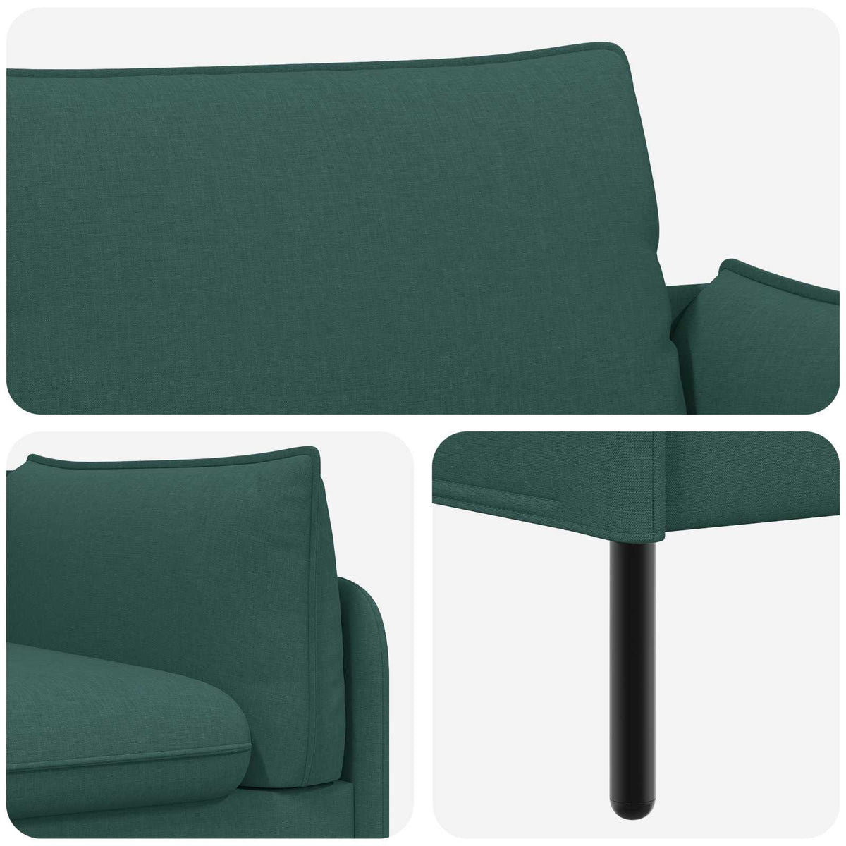 vidaXL 2-Seater Sofa Dark Green 188 x 81 x 89 cm Fabric 6