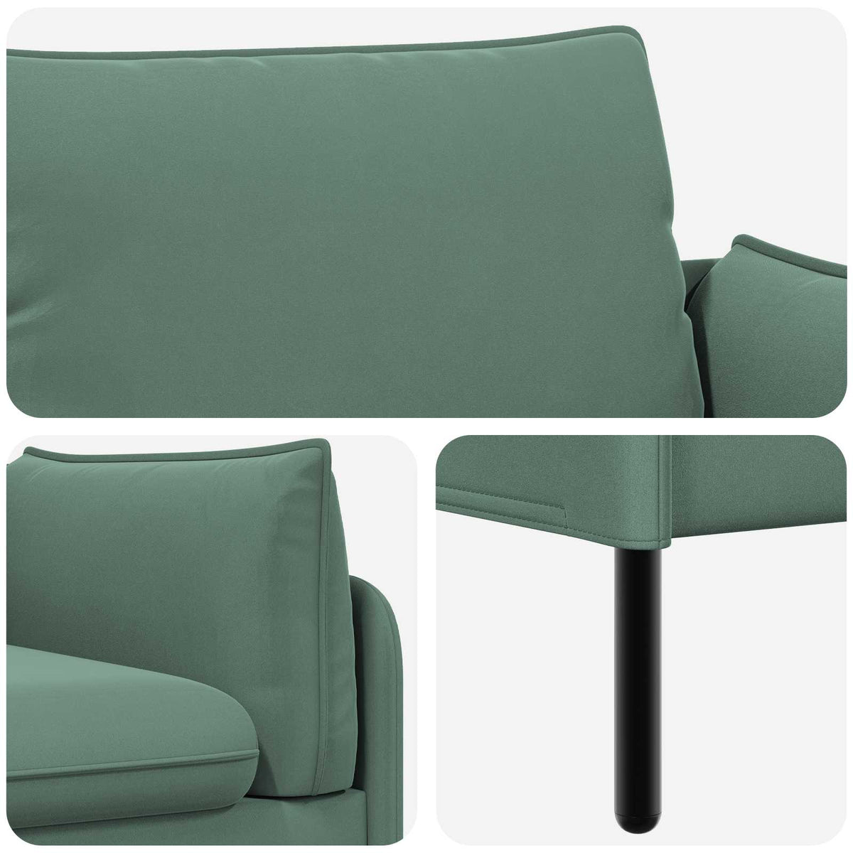 vidaXL 2-Seater Sofa Sea Green 188 x 81 x 89 cm Velvet 6