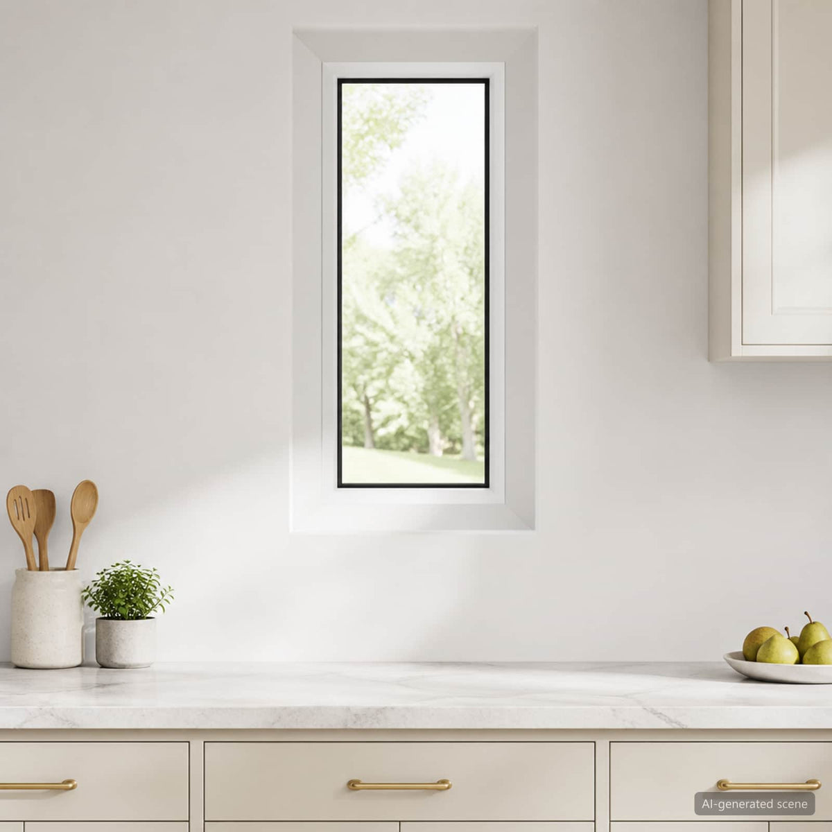 Cellar Window Internal Colour White RISOR with Double Glazing Width 30 cm 80 cm