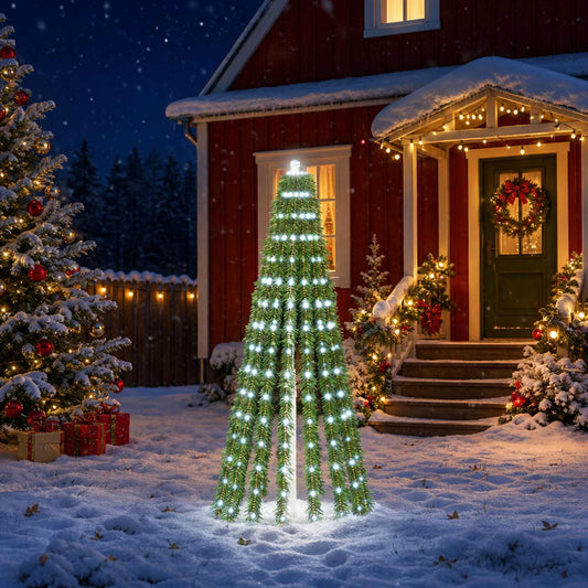 LED Christmas Tree 150 cm 240 LEDs Steel Green 180 cm Cold white