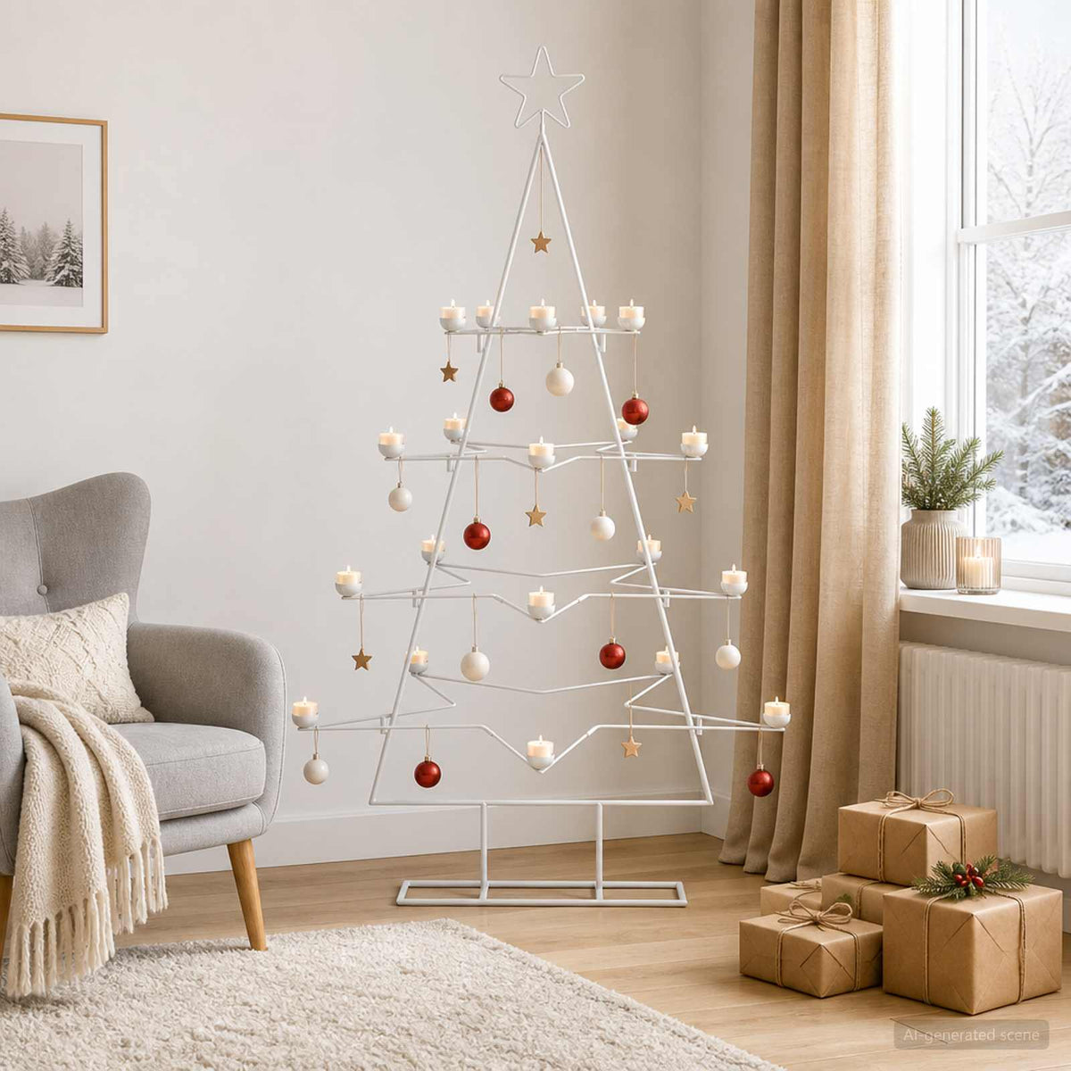 Metal Christmas Tree for Decoration White 140 cm