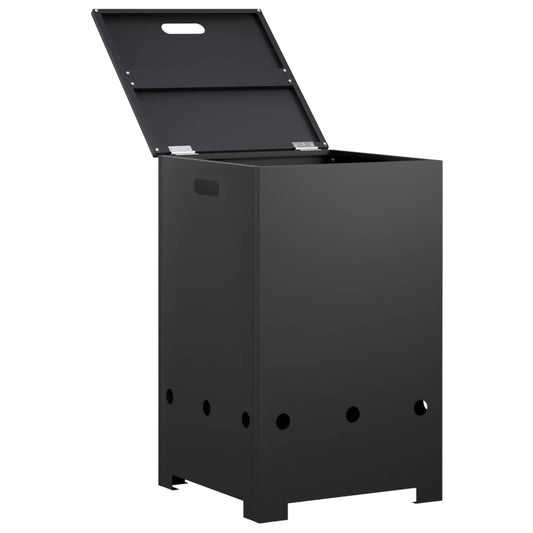 vidaXL Propane Tank Cover 40 x 40 x 66 cm Steel Black 2