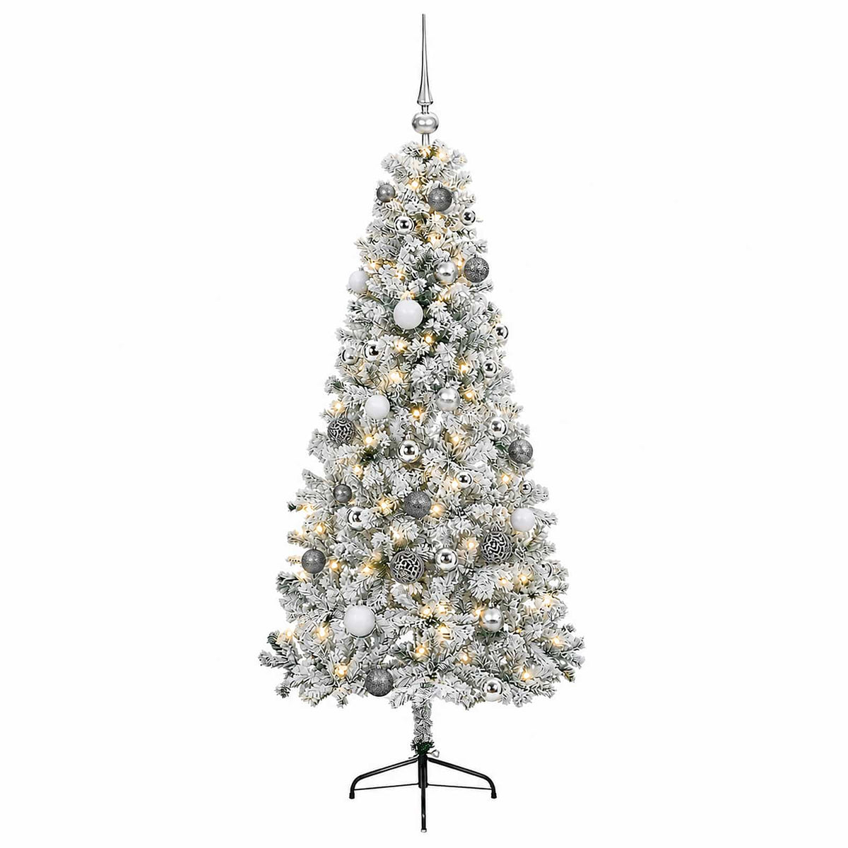 vidaXL Artificial Christmas Tree with Bauble 150 cm 150 LEDs 4
