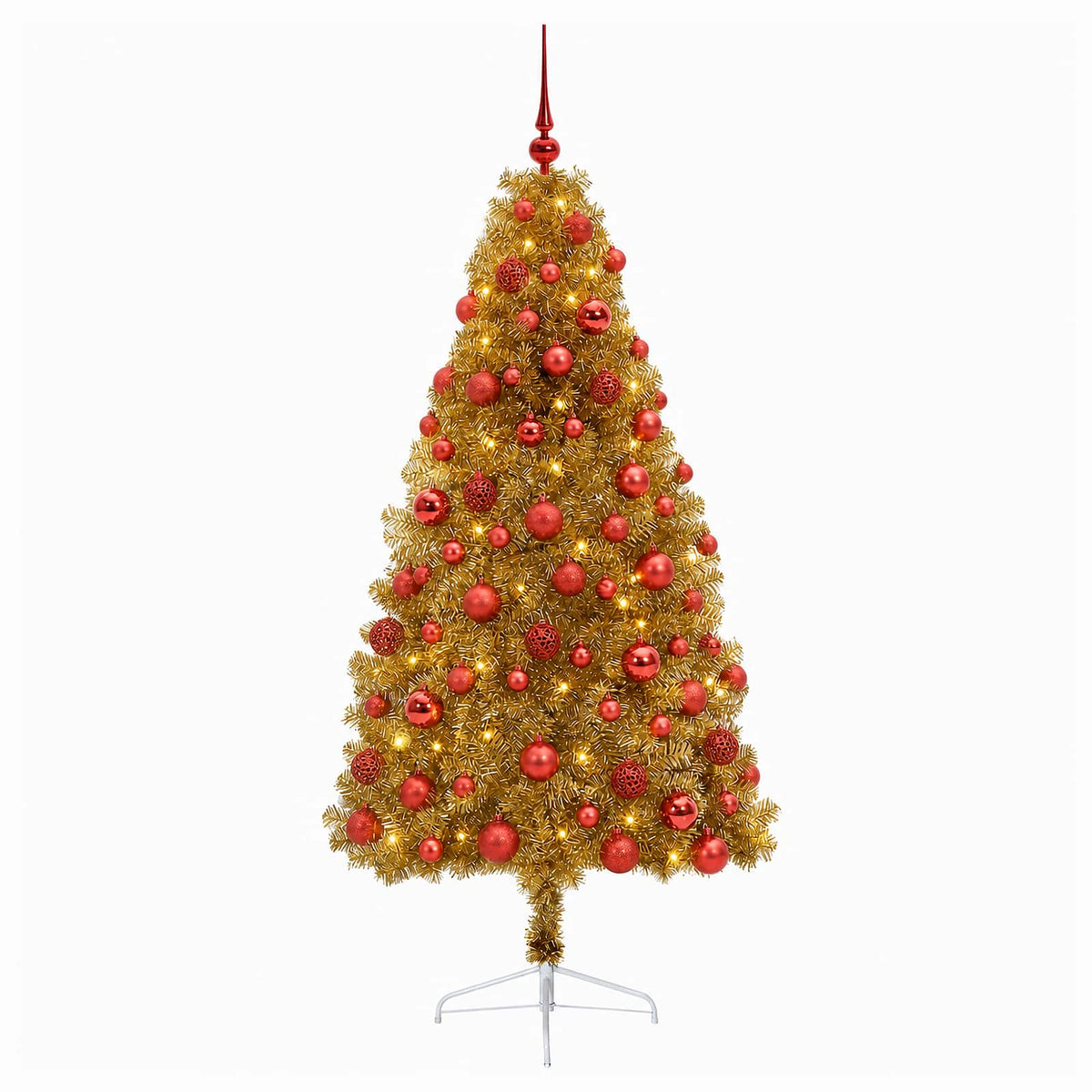 vidaXL Artificial Christmas Tree with Bauble 210 cm 300 LEDs 4