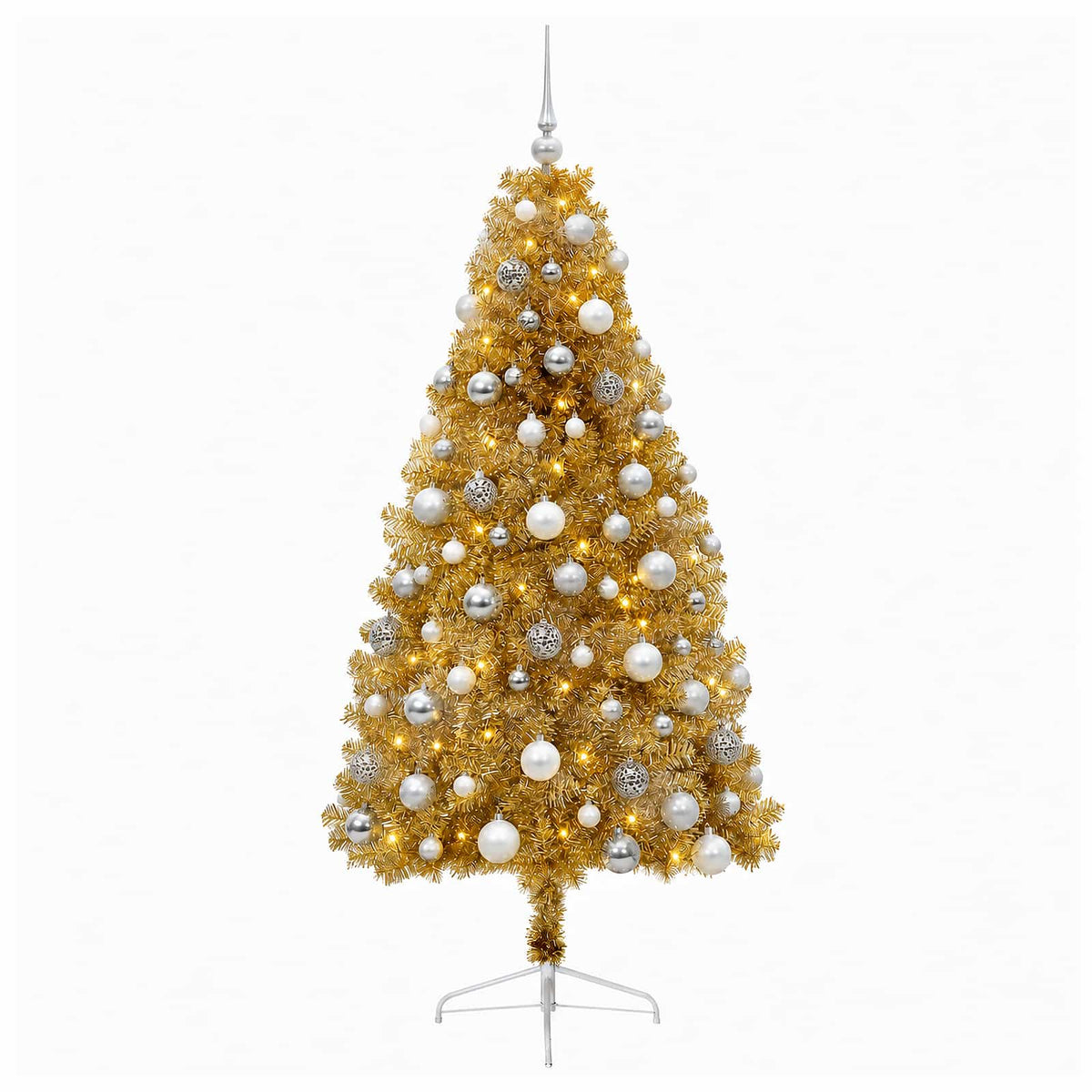 vidaXL Artificial Christmas Tree with Bauble 210 cm 300 LEDs 4