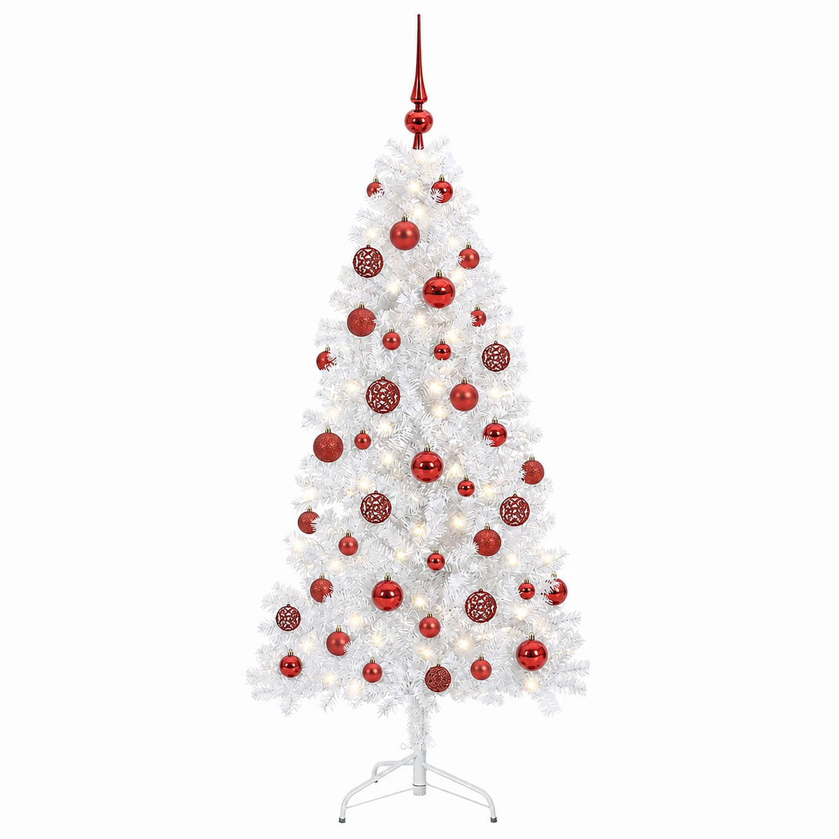 vidaXL Artificial Hinged Christmas Tree 150 cm 150 LEDs Warm White 4