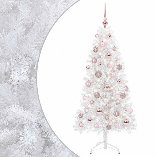 vidaXL Artificial Hinged Christmas Tree 150 cm 150 LEDs Warm White 2