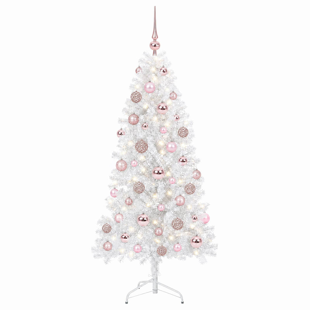 vidaXL Artificial Hinged Christmas Tree 150 cm 150 LEDs Warm White 4