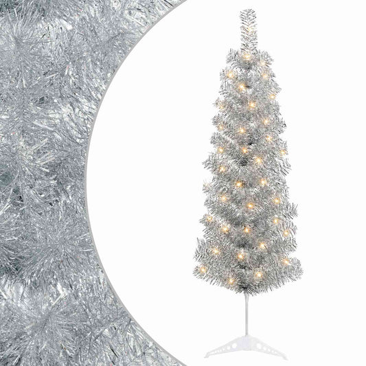 Artificial Slim Christmas Tree with Bauble 150 LEDs 150 cm with LEDs
