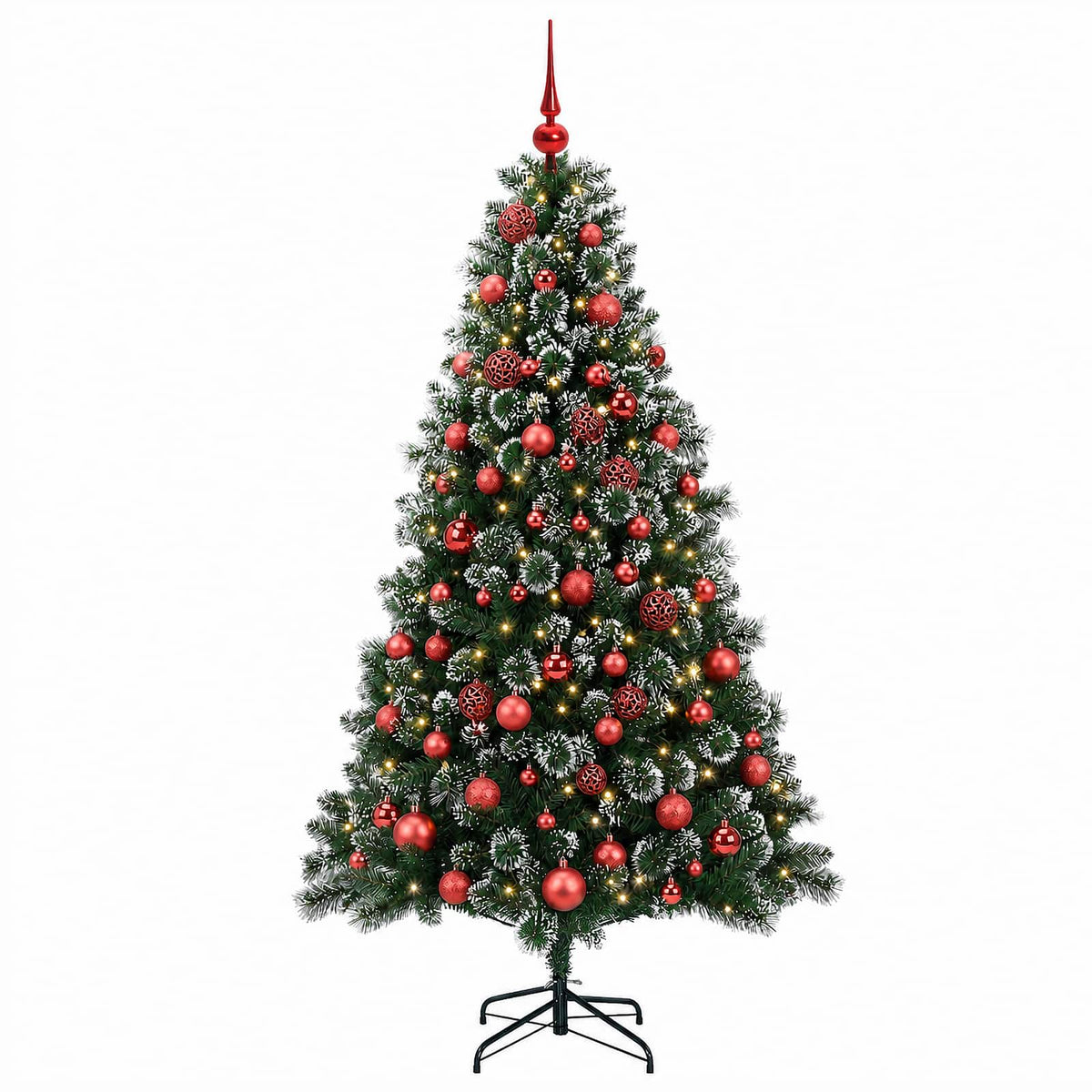 vidaXL Artificial Christmas Tree with Bauble 210 cm 300 LEDs 4