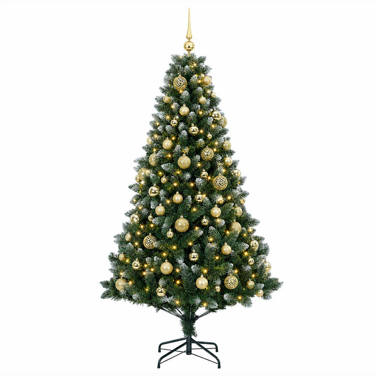 vidaXL Artificial Christmas Tree with Bauble 240 cm 300 LEDs 4