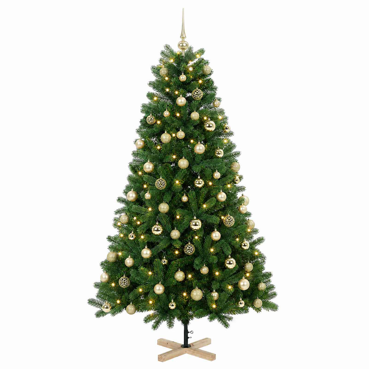 vidaXL Artificial Christmas Tree with Bauble 210 cm 300 LEDs 4