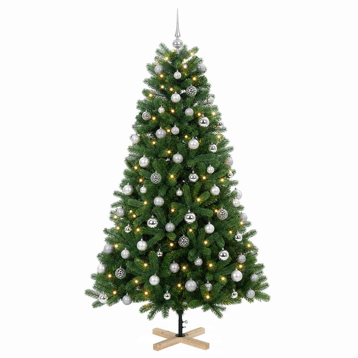 vidaXL Artificial Christmas Tree with Bauble 240 cm 300 LEDs 4